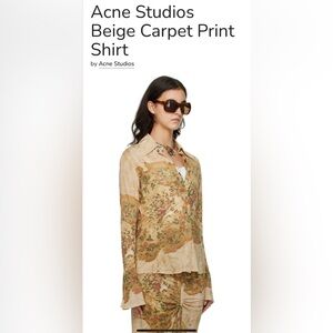 Acne Studios Beige Carpet print shirt size Medium
